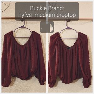 Buckle Brand Crop Top